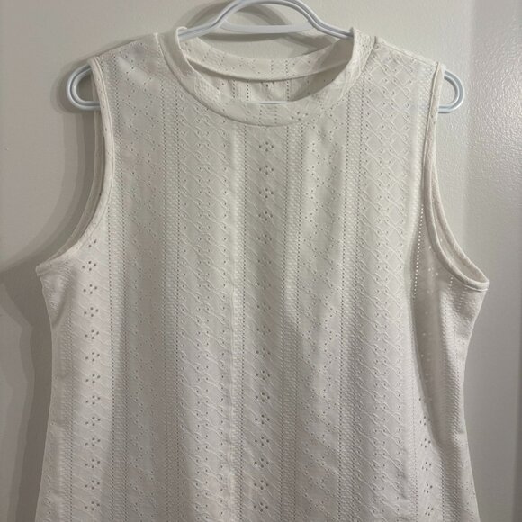 White Eyelet Tank Top - Picture 3 of 7